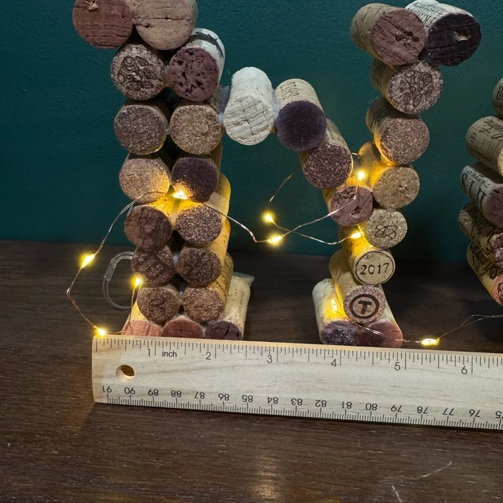 Christmas decor Wine Cork NOEL Sign with Lights